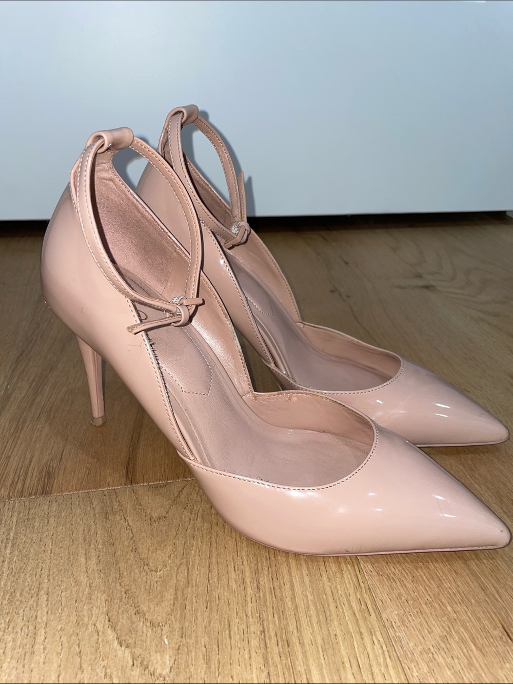 Aldo Blush Patent Pointed-Toe Slingback Heels Size 8.5